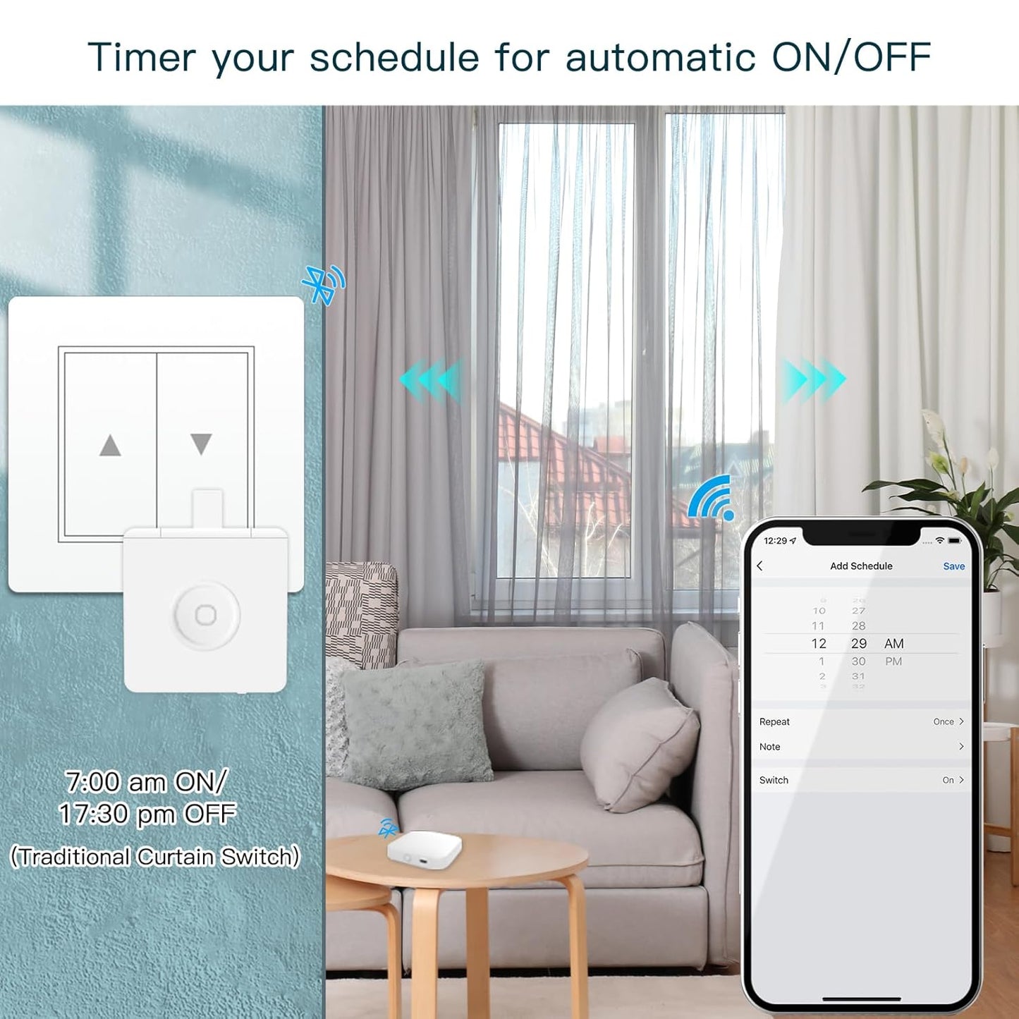 Fingerbot plus Smart Button Pusher No Wiring Switch, Upgrade with Touch Control, Work with Smart Life App, Add  Tuya Bluetooth Hub Make It Compatible with Alexa,Google Home and Timer Control